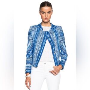 IRO Blue Patterned Open-Front Women's Jacket